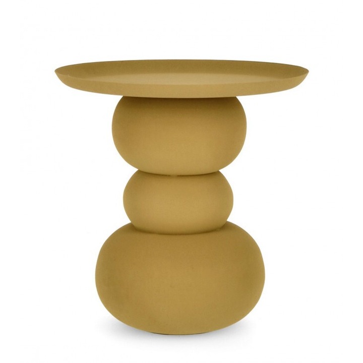 Маса Алпа горчица, жълта, стоманена, 41x42 см