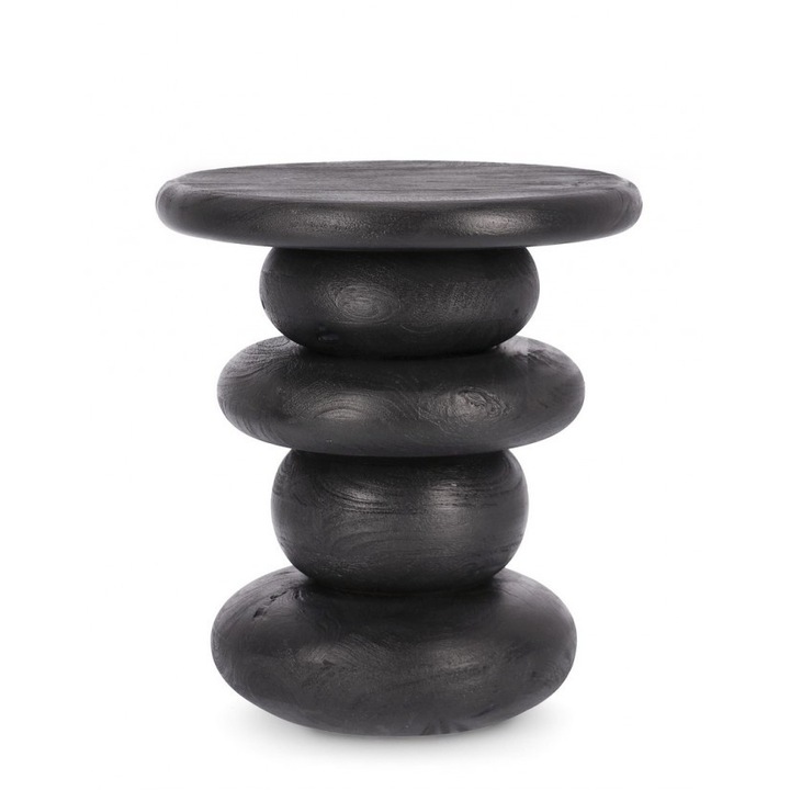 Masuta lemn mango negru Lopez 40x45 cm