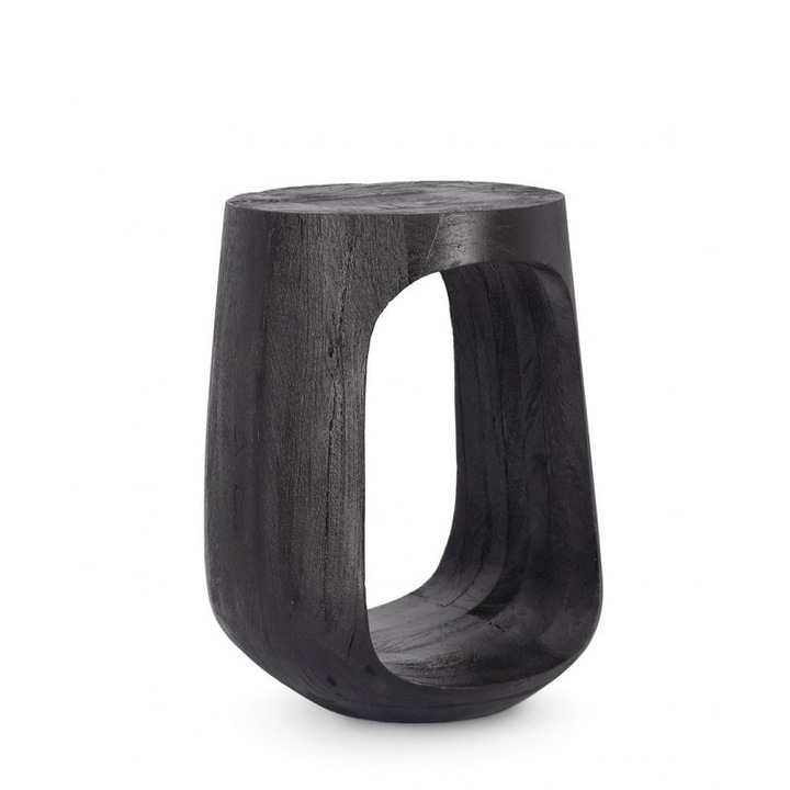 Masuta lemn mango negru Lopez 33x45 cm