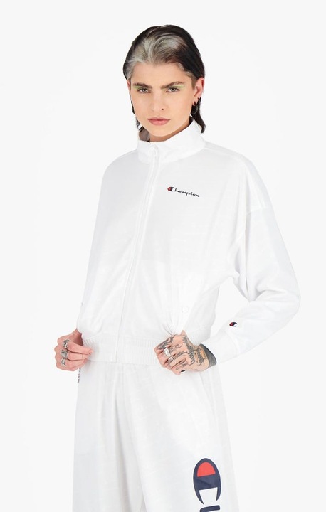 Champion Full Zip M női fehér kapucnis felső