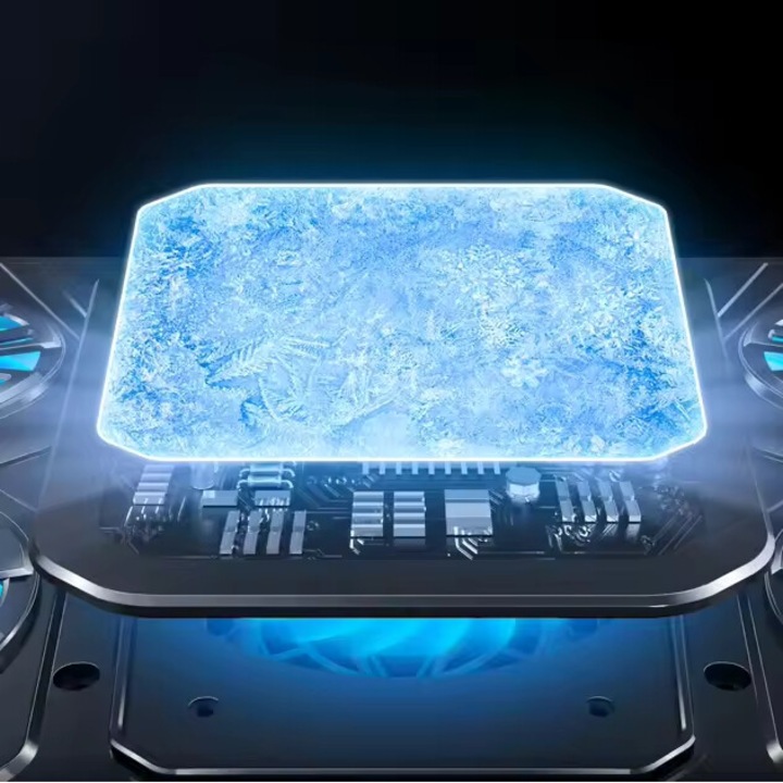 Cooler Laptop pentru Gaming cu 6 Ventilatoare RGB, Suport pentru Laptopuri de 12-17.3 Inch, Sistem de Racire cu Placa de Portelan, Control Digital si Efecte de Iluminare RGB, Eficienta Superioara de Racire cu Turatii Ajustabile si Design Ergonomic