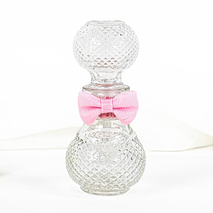 Sticluta Mir din Sticla, model "Fundita Dragalasa", culoare Roz, marca LoreBebe ®