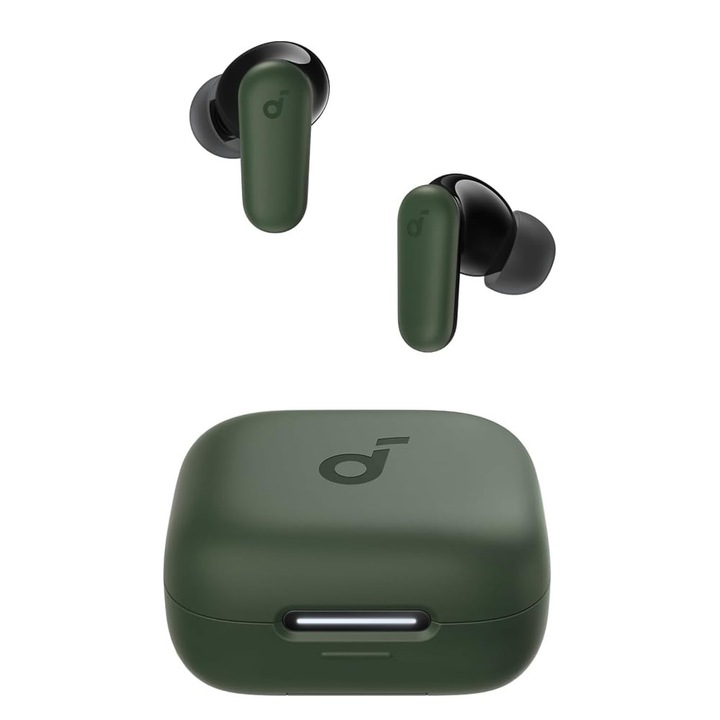 TWS Bluetooth слушалки, шумопотискане, сензорно управление, IP54 - Anker SoundCore P30i (зелени) - зелени