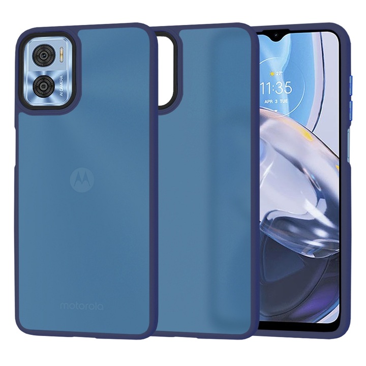 Motorola Moto E22 / Moto E22i borítója - Techsuit HaloFrost Series - Deep Blue