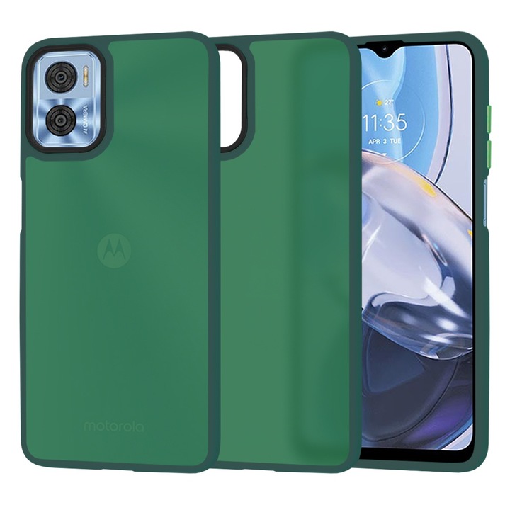 Motorola Moto E22 / Moto E22i borítója - Techsuit HaloFrost Series - Midnight Green