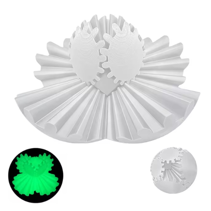 Интерактивна играчка fidget gear sphere, антистрес топка за възрастни и деца - фосфоресцираща 10,5 см