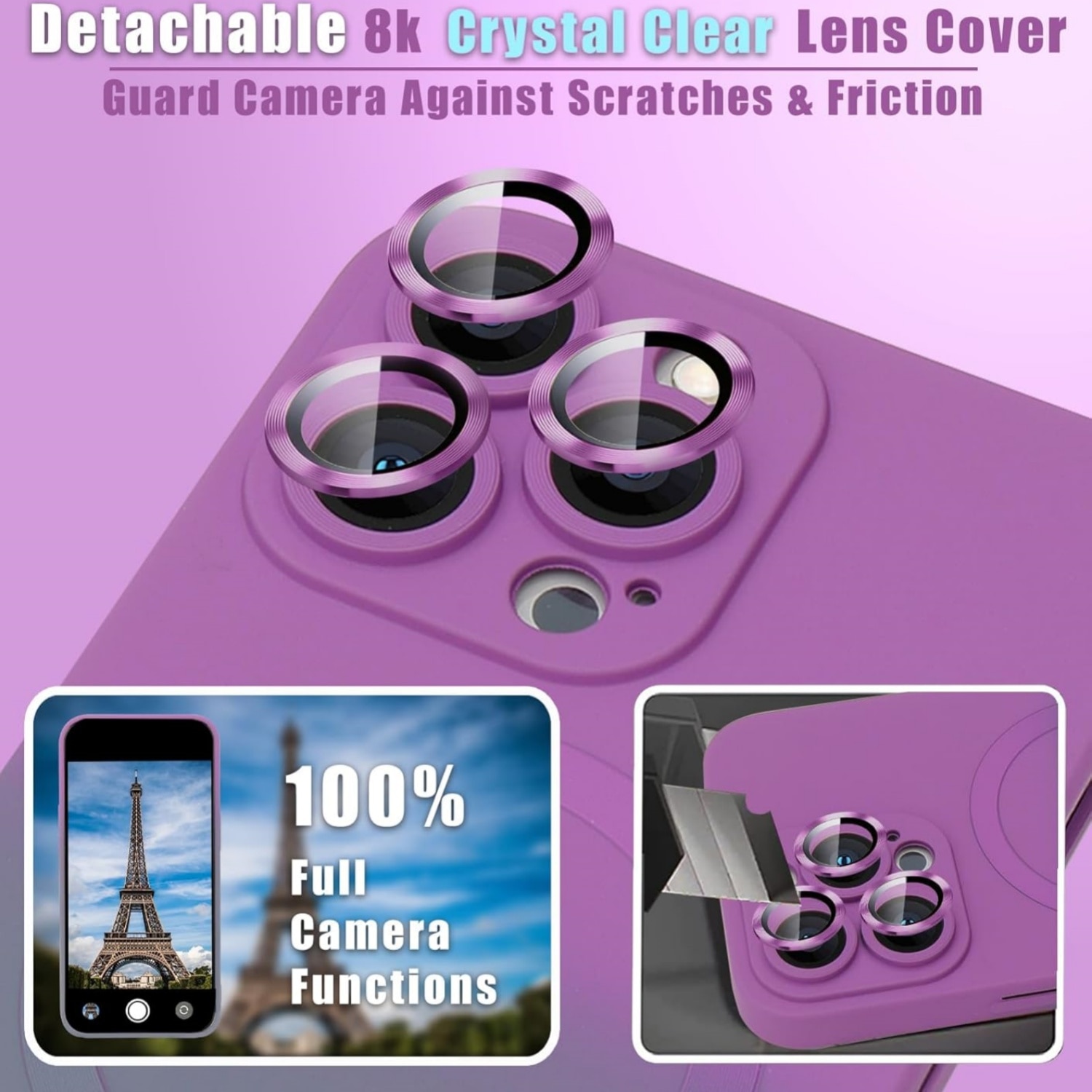 Husa gradient de protectie MagSafe tip bumper compatibila cu Apple iPhone 16 plus, enkourakoko®, Gri Violet