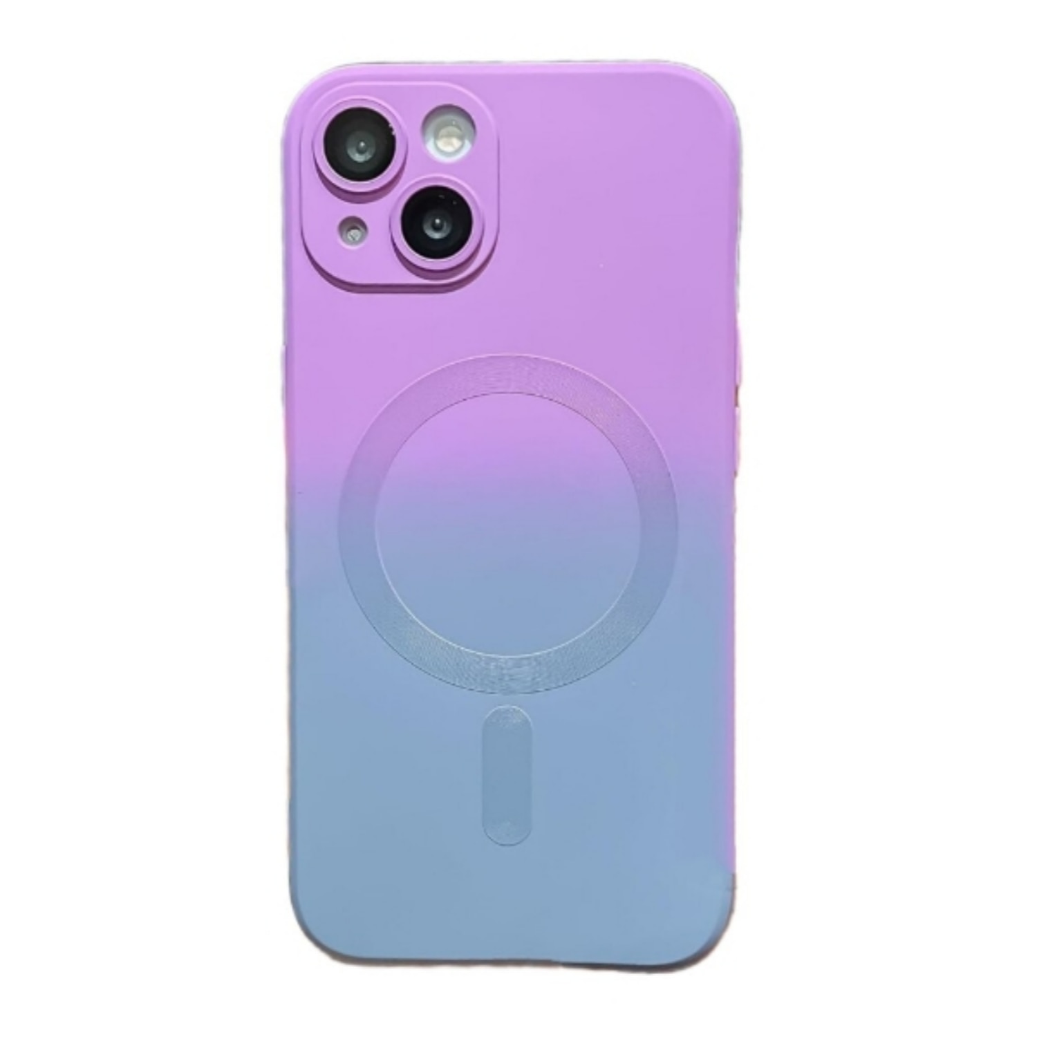 Husa gradient de protectie tip bumper compatibila cu Apple iPhone 15 plus, enkourakoko®, Gri Violet