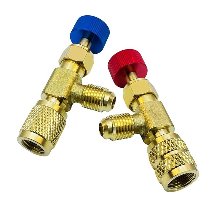 2 db Légkondicionáló szelep készlet hűtőközeg feltöltéshez, Rqiurpn, R410/12mm, R22/11mm, többszínű