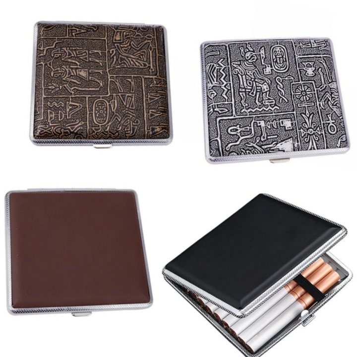 Set 4 Tabachera, pentru 20 tigarete, 95×97×18mm, tip Vintage, enkourakoko®, Multicolor