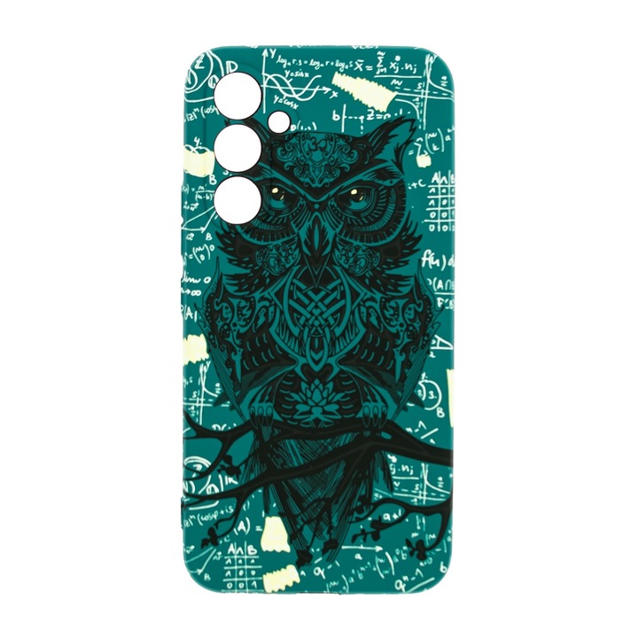Husa de telefon, LUXO, compatibil cu Samsung Galaxy A54, model Math Owl cu efect fosforescent, TPU, multicolor