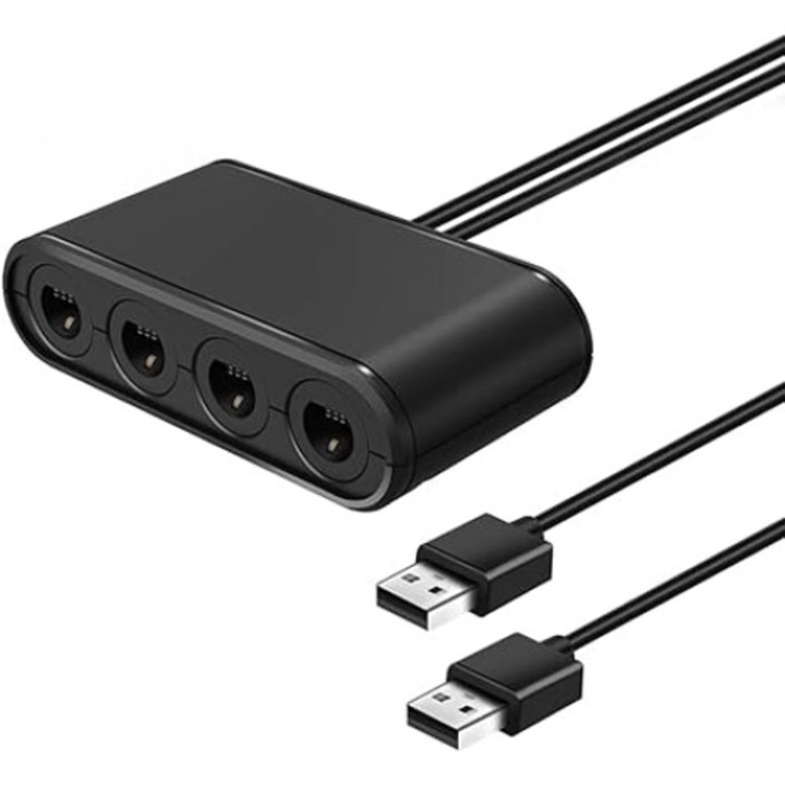 Adapter kontrollerekhez, 3 az 1-ben konverter, 4 port, vibrációs funkció, Plug and Play, Switch/PC