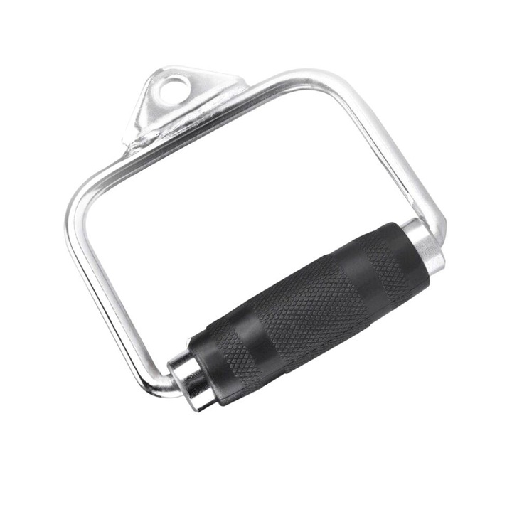 Maner pentru multi-gimnastica, Zola, rotativ, din otel si plastic, maner cauciucat anti-alunecare, argintiu