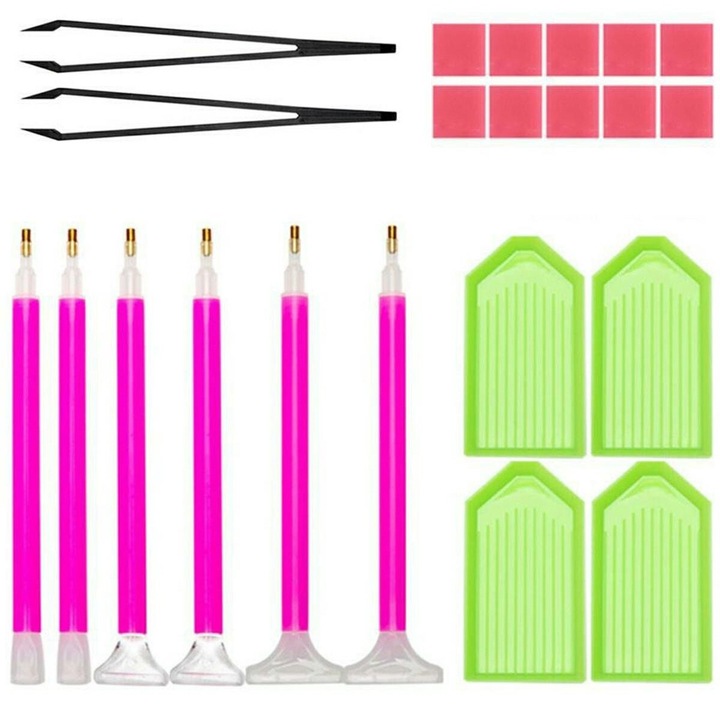 Trusa pentru mozaic cu diamante, Zola, organizatoare, accesorii, etichete, 22 de compartimente