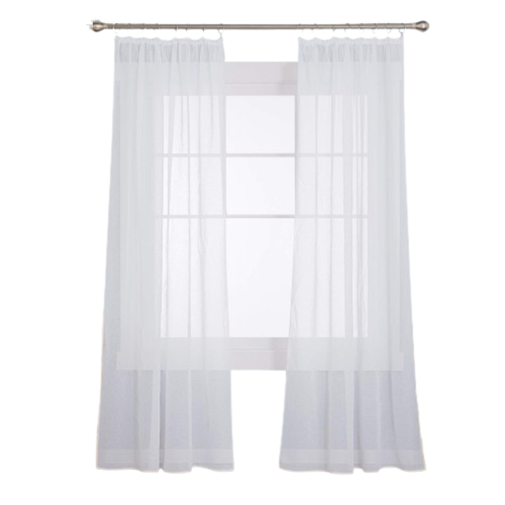 2 db átlátszó függöny készlet, Deconovo, 138 x 248 cm, tépőzáras szegély, fátyol anyagból, tökéletes hálószoba/nappali ablakokhoz és ajtókhoz, fehér