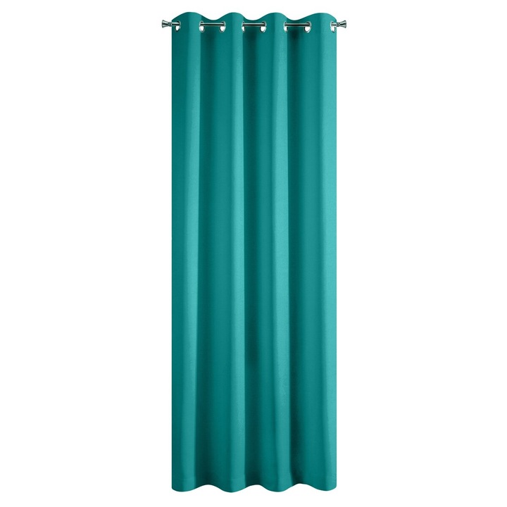 Perdea TRIS 140 x 250 cm inele simpla cusuta din tesatura mata Eurofirany turcoaz
