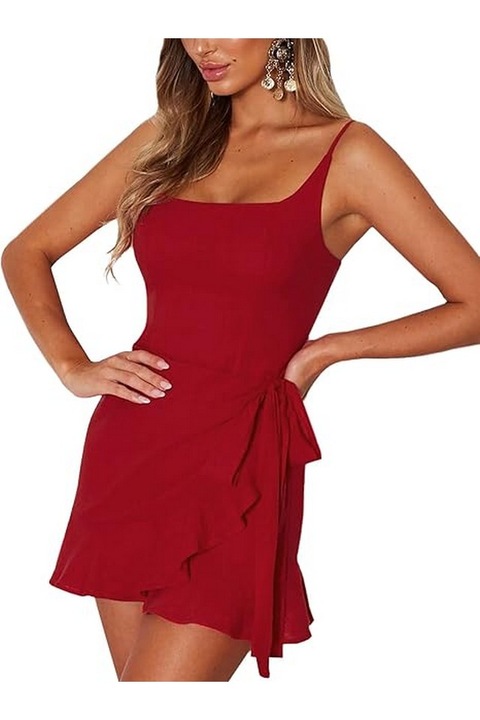 Дамска коктейлна рокля, червена, Missufe, Червен