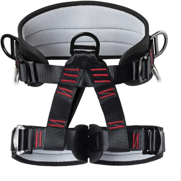 Ham de Siguranta pentru Alpinism, Nylon, Negru, Ajustabil