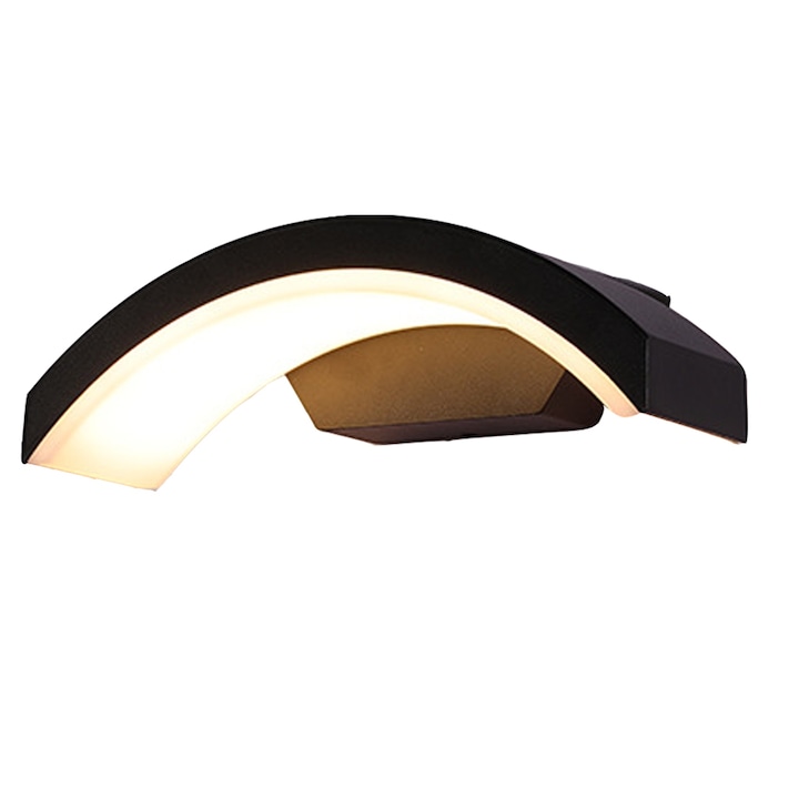 Аплик с LED, NUODWELL, 3000k, 24W, IP 65. Водоустойчива, безопасна и издръжлива, лесна за монтаж и употреба, за хол, спалня, ресторанти и кухня, алуминий, 30x10 см, черен