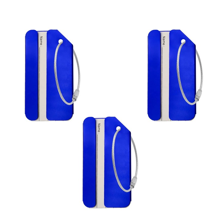 3 db-os csomagcímke készlet, alumínium ötvözet, kék