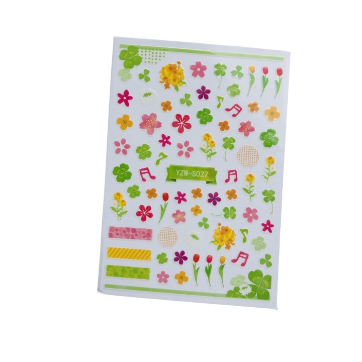 ORIGINAILS körömmatricák, YZW-S027, virágmintás, tarka