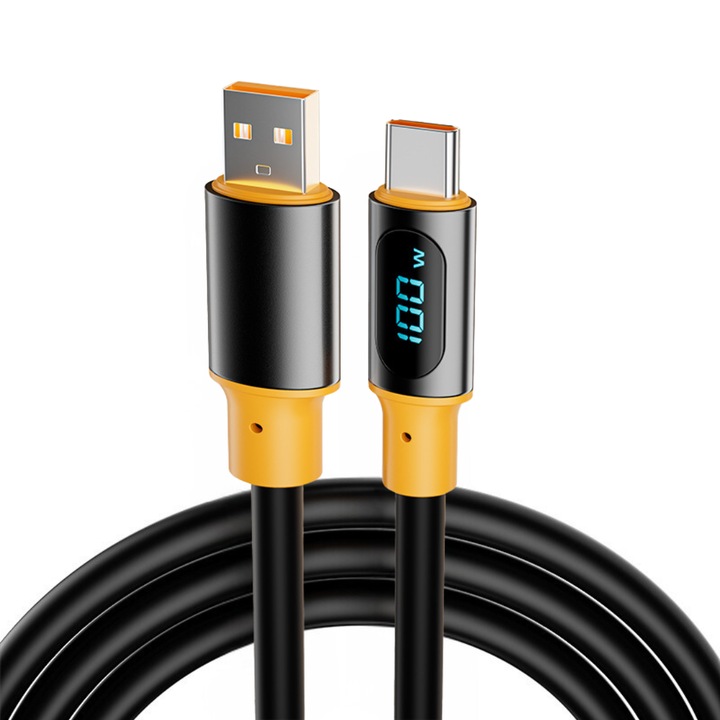 Cablu de date dual cu afisaj LED numeric, incarcare rapida,1.2m