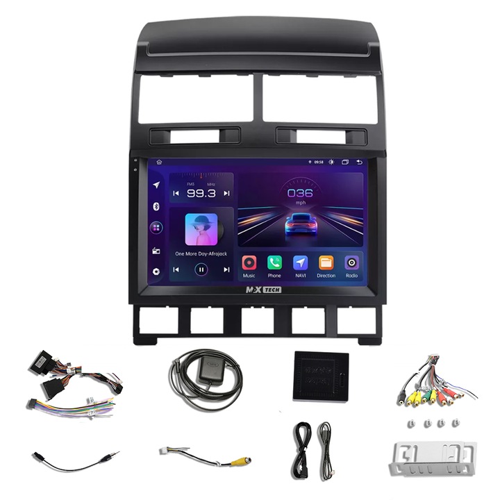 Navigatie VW Touareg 2002-2010 dedicata Android, MaxTech®, Android 13, ecran de 9 inch, 2 GB Ram 32 GB functii GPS, Carplay, WIFI, Radio, RDS, DSP, Mirrorscreen, Bluetooth, Waze