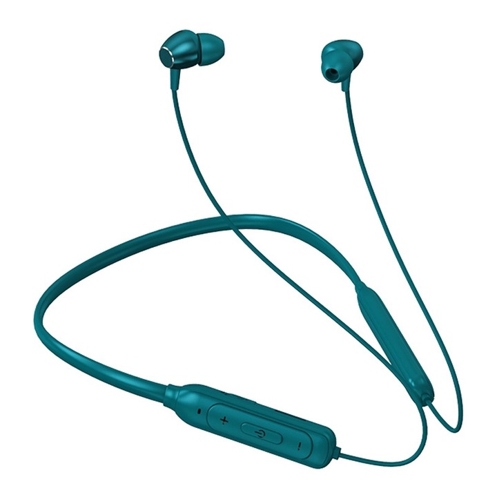 Casti In-Ear, Wireless, Magnetice, Sport, Bluetooth 5.1, Albastru Marin