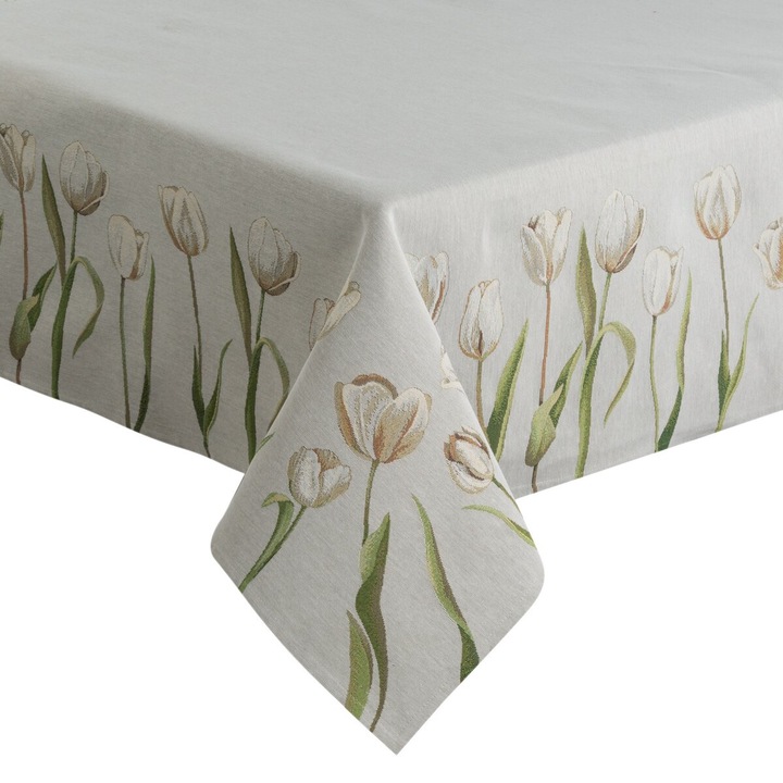 Gobelin asztalterítő nyári virágok motívumával Natúr 140x180 cm +/-5%