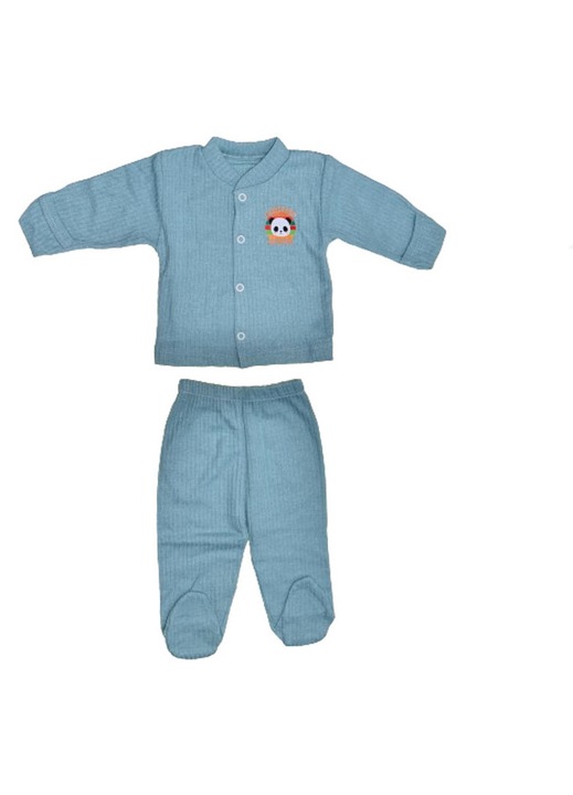Compleu 2 piese pantaloni si bluza pentru baieti Mini Junior CMPMJ-115-3, Verde 62 CM