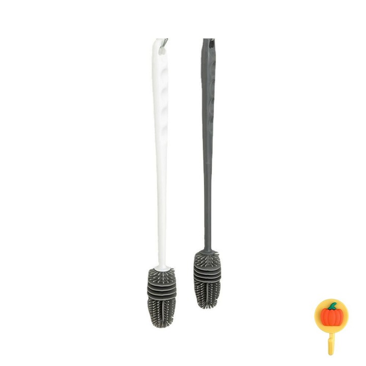 2 palacktisztító kefe készlet, Ronyes Flexible, Ronyes, Szilikon, 30 cm, Szürke
