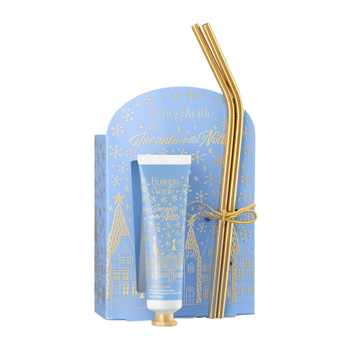 Kézkrém és fém szívószál készlet - Incanto della notte, 30ML, Bottega Verde