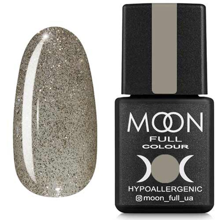 MOON Пълен лак за нокти, 329, сив с блясък, 8 мл