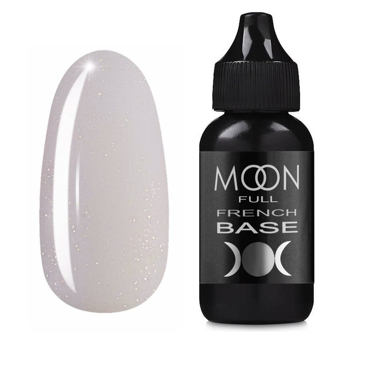 Хибридна основа MOON Full French Rubber Base, бежова с блясък, 30 мл