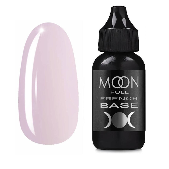 Хибридна основа MOON Full, Full Cover French Rubber Base, светло люляк, 30 мл