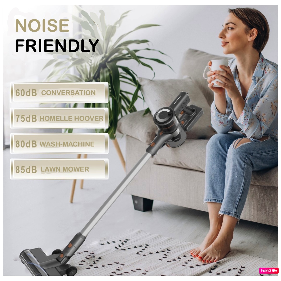 Homelle Stick Aspirator Wireless 250 Watt - 4 atasamente diferite - Aspirator fara fir - Gri mat - Aspirator de mana - Fara sac - Aspirator de mana