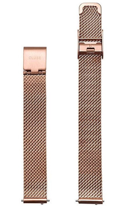 Cluse La Vedette óraszíj, rozsdamentes acél, rózsaszín arany, 12mm, Unisex