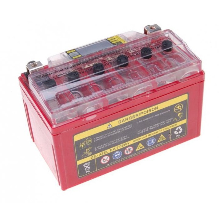 Motorkerékpár / ATV akkumulátor 12V 7Ah, zselés, kijelzővel