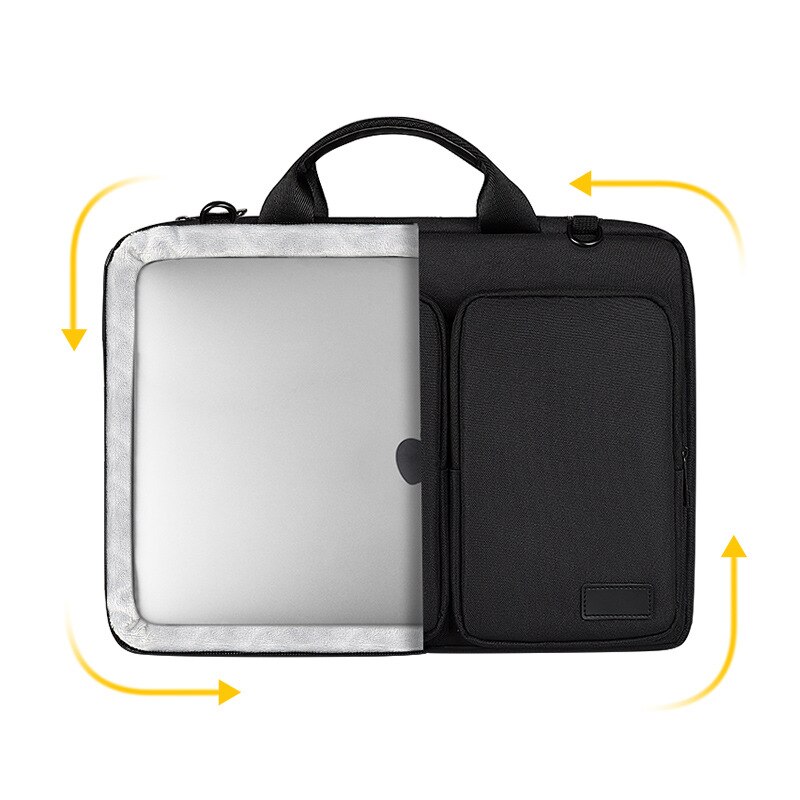 Geanta pentru laptop, impermeabila, robusta si durabila, 15.6inch, captuseala interioara ingrosata, deschidere laterala, protectie 360°, capacitate mare, compartimente multiple