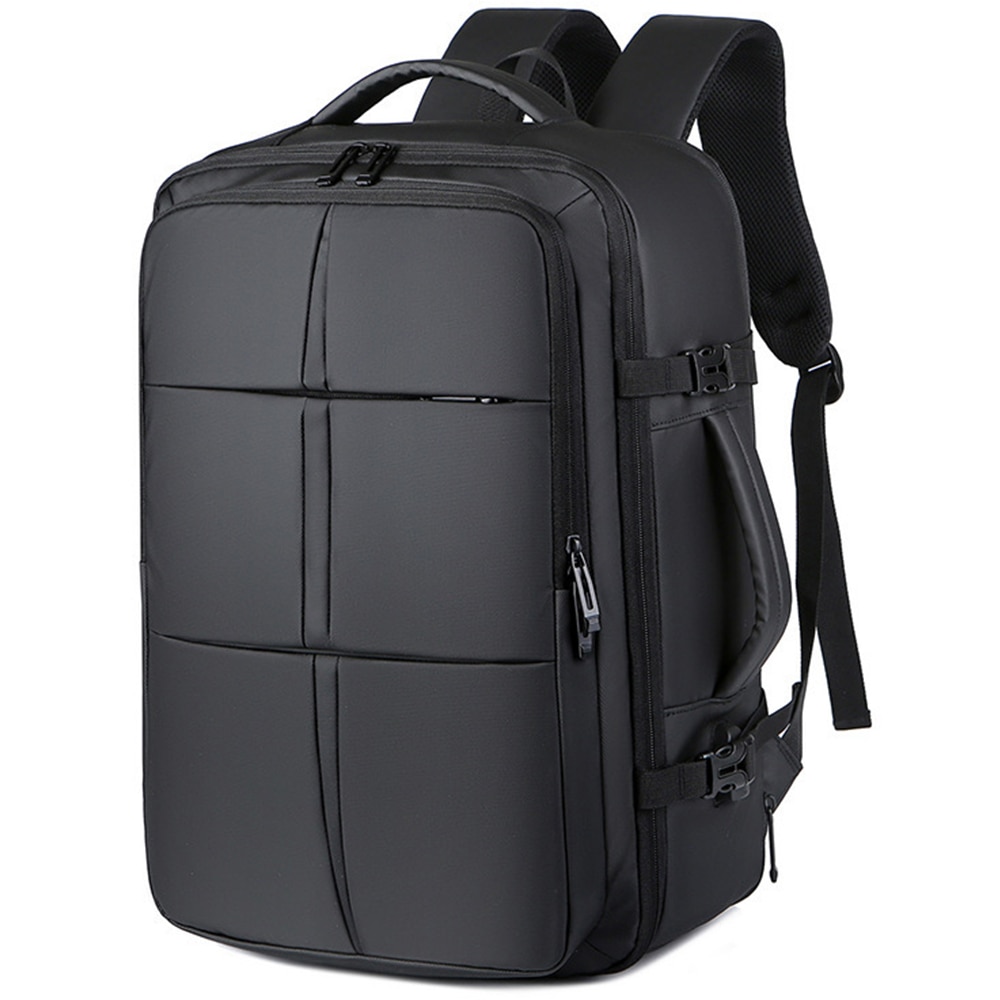 Rucsac laptop, 17.3”, multifunctional, din material special rezistent, pentru calatorii, business, expandabil pana la 40 l, dimensiuni 46x31x28cm, impermeabil, port USB, spate ventilat, rezistent la zgarieturi, compartiment incaltaminte, Negru, OptimStar®