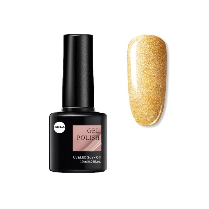 Oja Semipermanenta Sela Charm Collection, 20 Auriu Sidefat