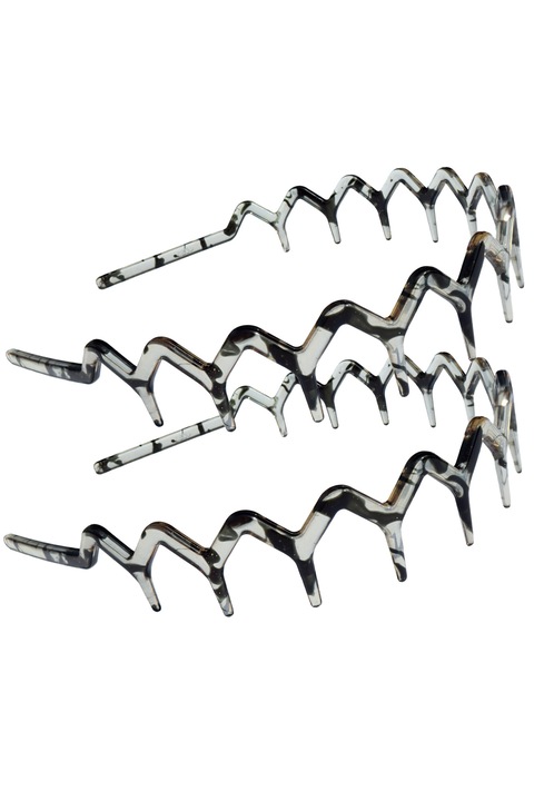 Set 2 bentite zig zag, design dinte de rechin, plastic rezistent, gri, 2.8cm