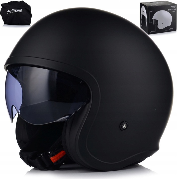 Casca moto, LS2 OF599 SPITFIRE II, Negru mat, KPA, ECE 22.06., L (59-60 cm)