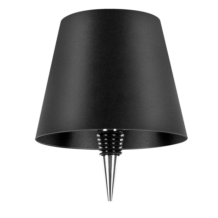 Lampa tip dop pentru sticle, 3 culori lumina, reincarcabila, LED integrat, 14 cm, USB, negru