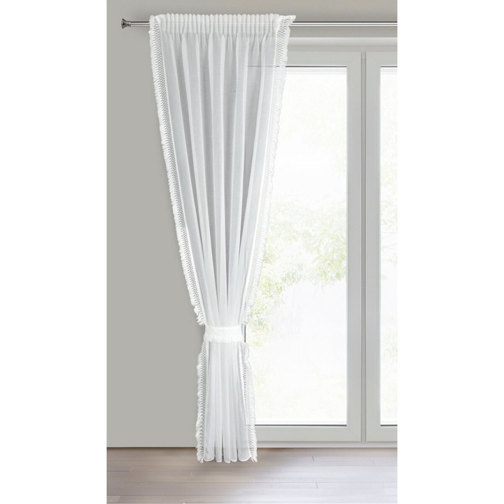 Perdea tesatura KIRA 140 x 270 cm banda Eurofirany alb