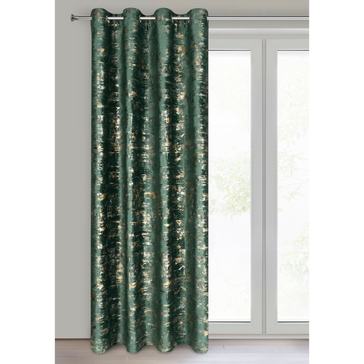 TAMI függöny 140 x 250 cm sötétzöld Eurofirany tömítőgyűrűk