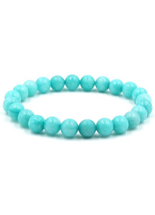 Bratara din Agate, 8mm, albastru, 19cm