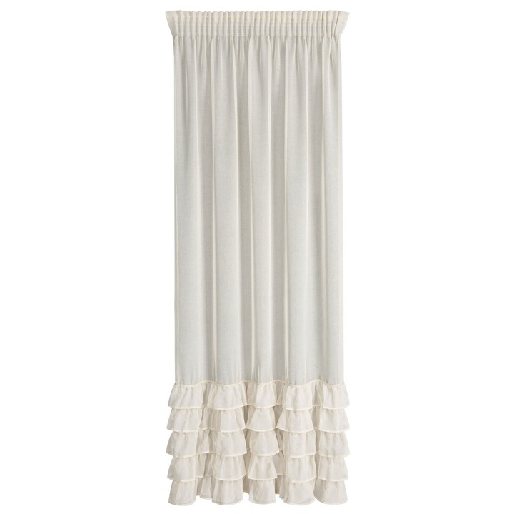 Perdea CARLI 140 x 270 cm rejansa cu volane Eurofirany bej