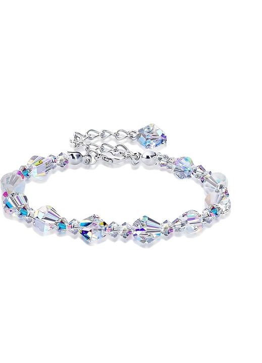 Bratara din cristal, efect Aurora Boreala, ajustabila, multicolor