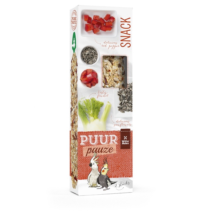 Batoane De Seminte Pentru Nimfe, Witte Molen, Puur Gourmet, Cu Fenicul Si Piper, 2 buc/ 140 g, L654934